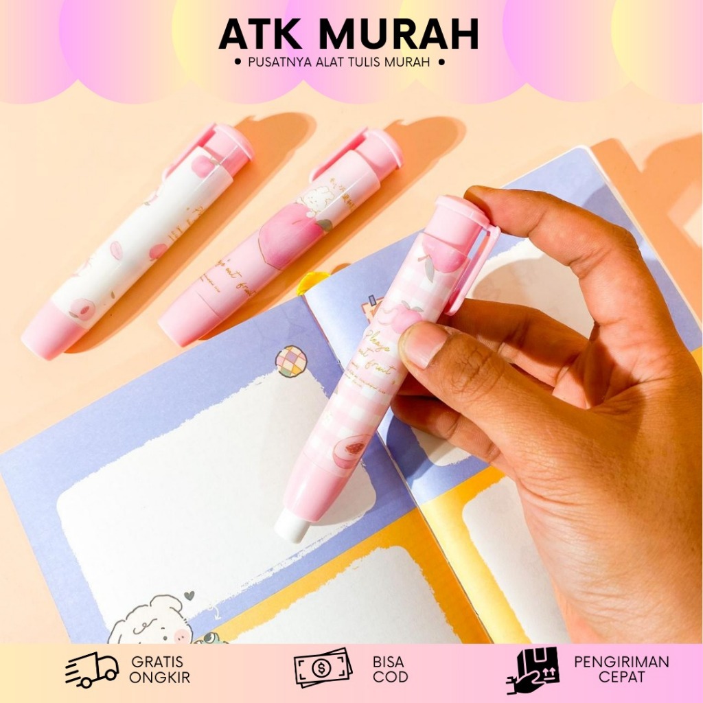 

PENGHAPUS ERASER CETEK DEPRESSIBLE PEACH ER-1380 PENCIL ERASER ALAT TULIS SEKOLAH LUCU MURAH TERJANGKAU