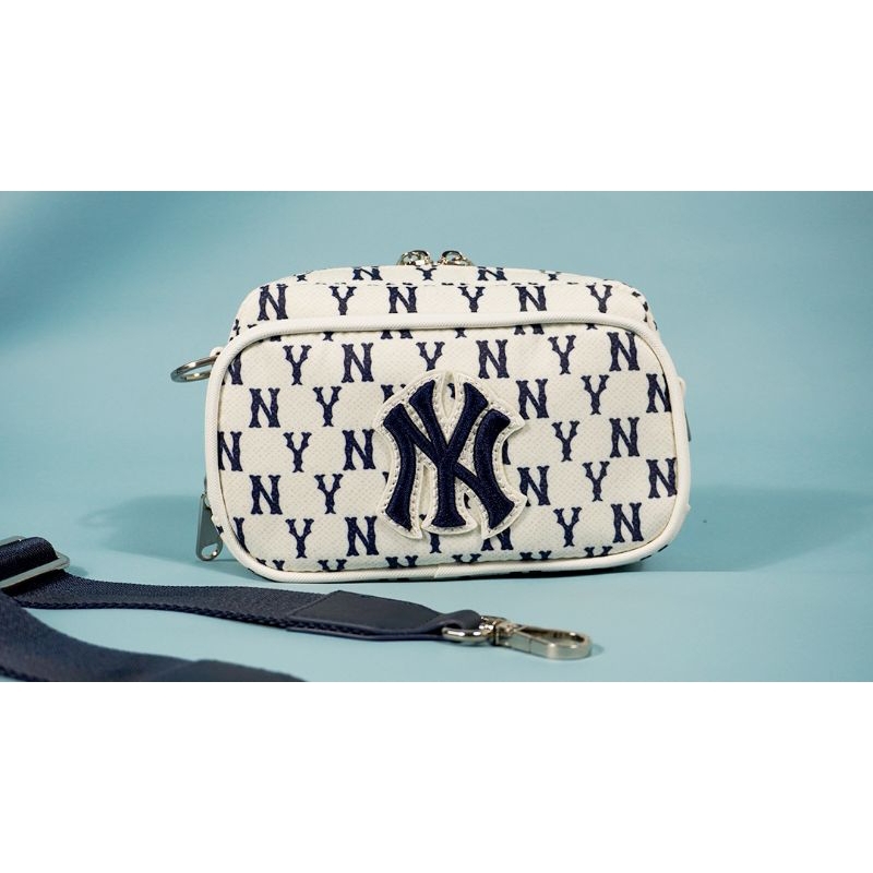 TSC MLB NY Monogram mini cross bag white-black