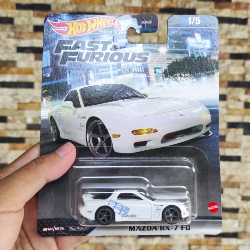 Hot Wheels Premium Fast Furious Mazda RX-7 FD HKS White Hotwheels