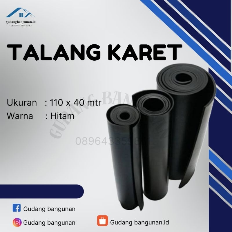 TALANG KARET AIR / KARPET TALANG / KARPET ANTI AIR HITAM UKURAN 110 x 40MTR 1ROL