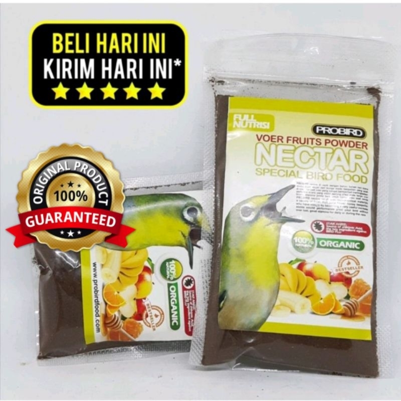 PAKAN BURUNG PLECI CIBLEK GELATIK PRENJAK VOER FRUITS NECTAR PROBIRD 200 GR