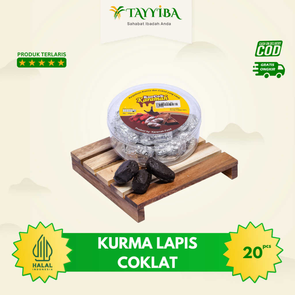 

KURMA LAPIS COKLAT isi 20pc KurCok Cokelat Korma Chocolate CokKur Hadiah Oleh oleh