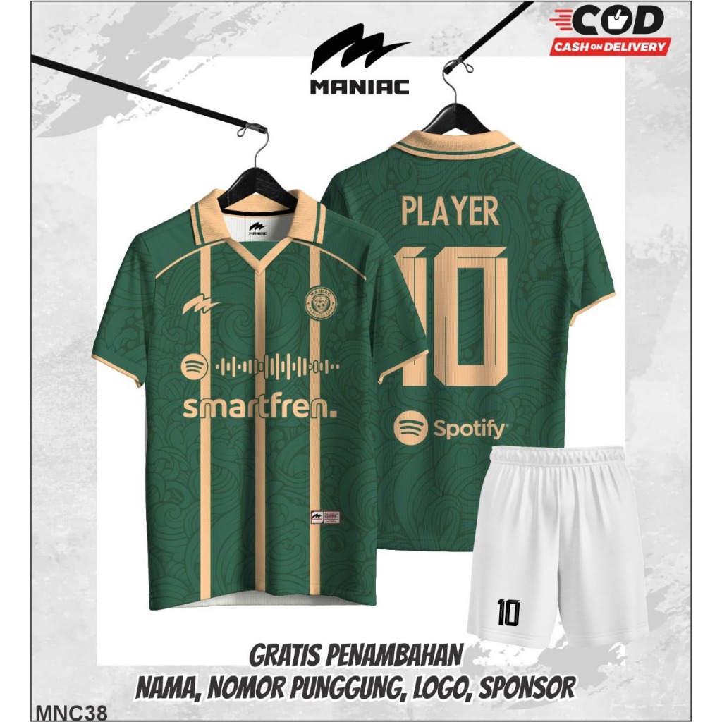 JERSEY FUTSAL HIJAU FULL PRINTING CUSTOM KERAH NAMA DAN NOMOR PUNGGUNG MERAH HITAM FULLPRINTING KERE