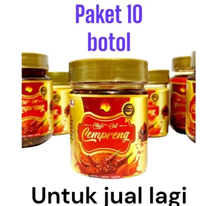 

Chili oil cempreng original paket lengkap untuk jual lagi 10 botol