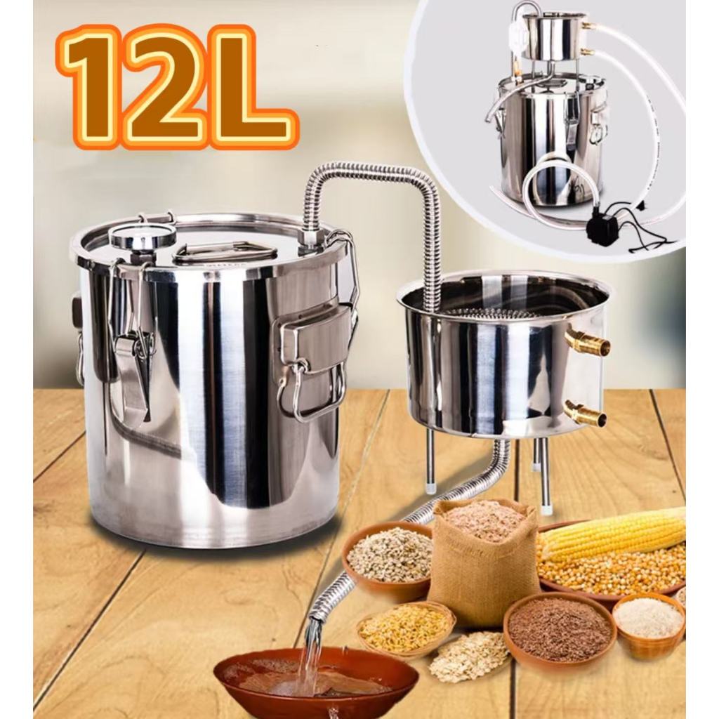 12L Alat Penyulingan Alat Destilasi Sederhana 304 Stainless Home Distiller Moonshine Alkohol Anggur 