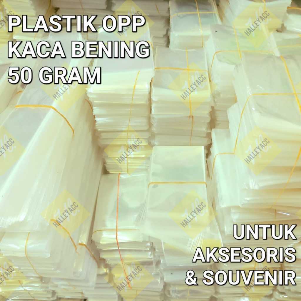 

(50 GRAM) BUNGKUSAN PLASTIK OPP KACA BENING - KEMASAN PRAKTIS UNTUK AKSESORIS, BUNGKUSAN KADO, DAN SOUVENIR