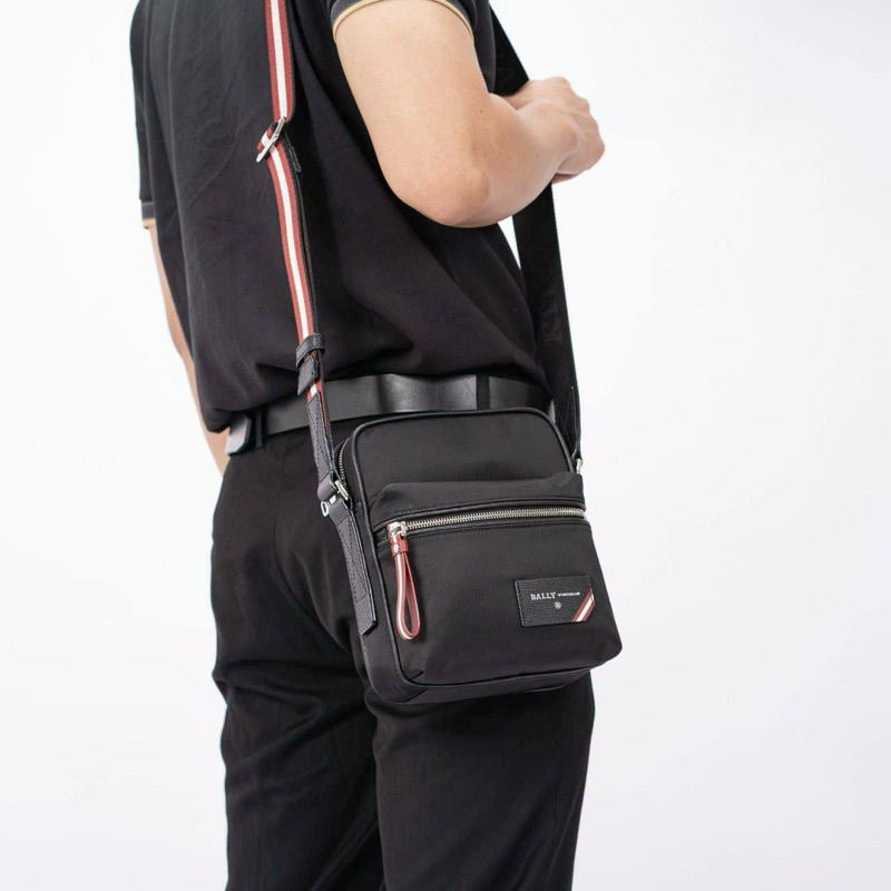 Original Bally Faara Fara Fabric Nylon Crossbody Bag