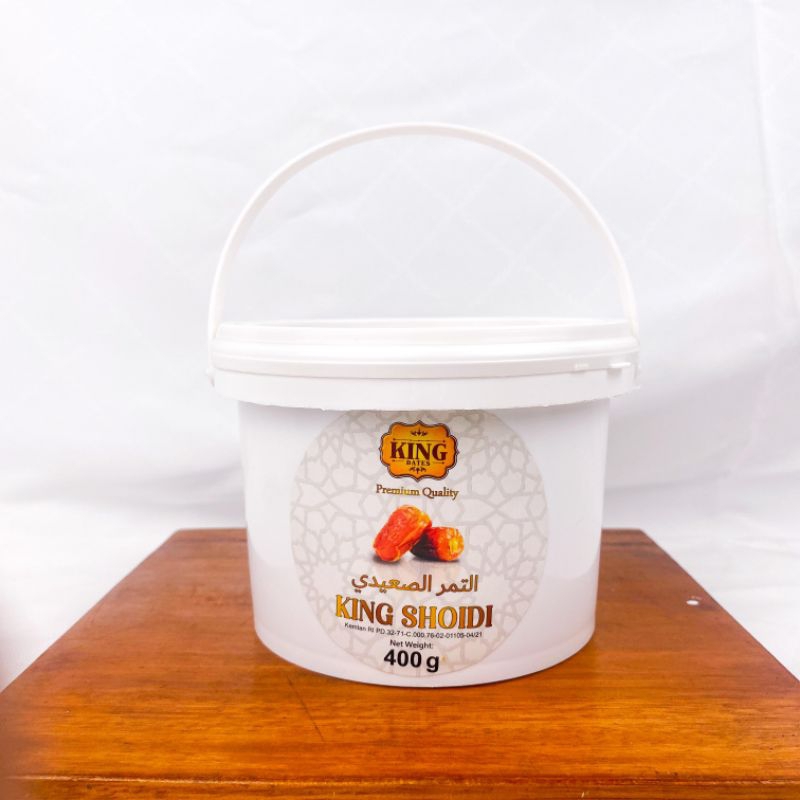 

Kurma King Shoidi 400gr Premium-Kemasan Ember
