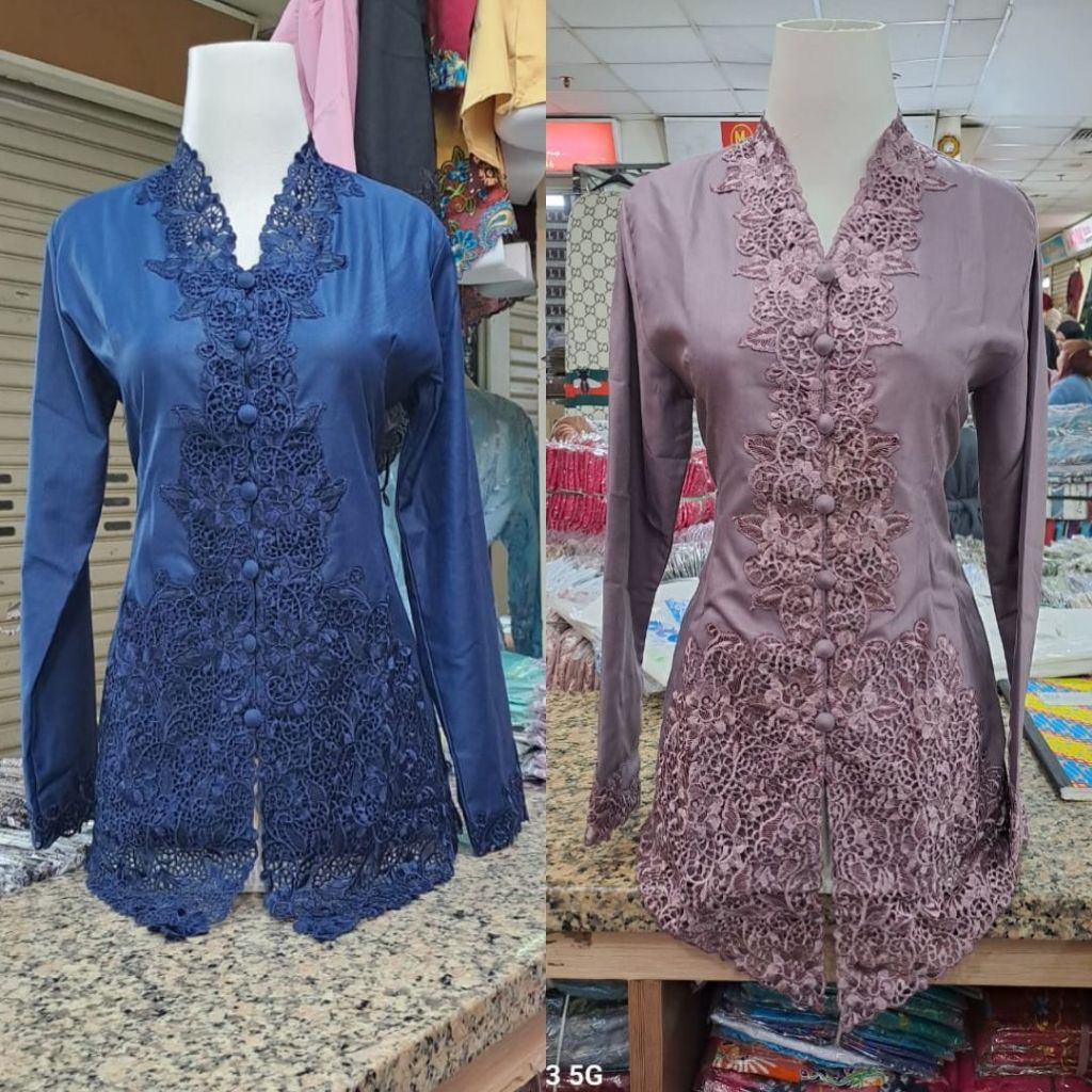TERLARIS Kebaya Atasan Encim Toyobo Senada / Kebaya Wanita Polos / Atasan Kebaya Encim