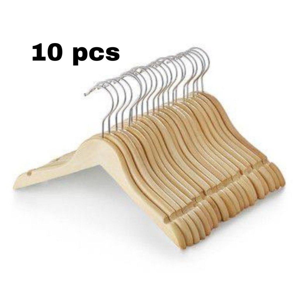 10 PCS hanger kayu baju aesthetic // Gantungan baju aesthetic
