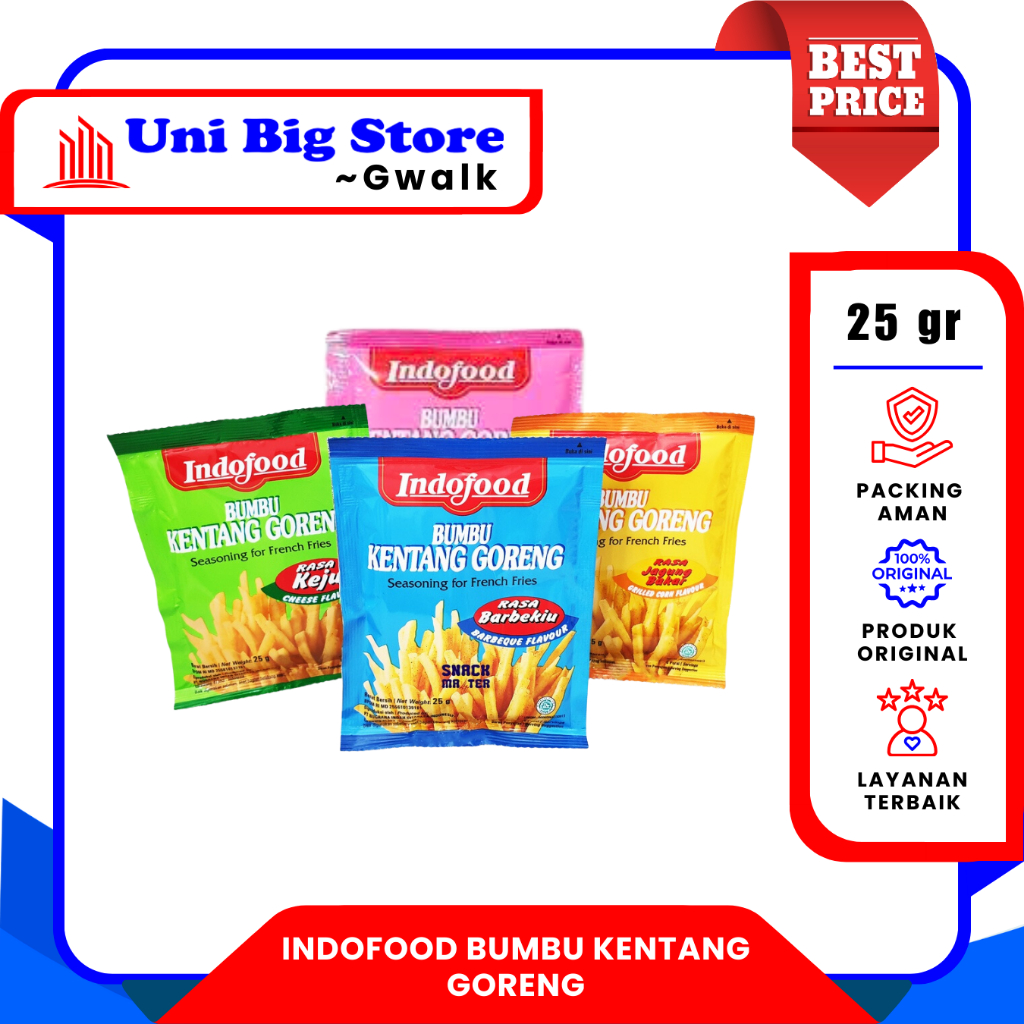 

INDOFOOD BUMBU KENTANG GORENG ALL VARIANT - 25 gr