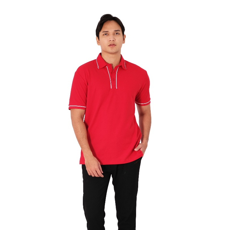 POSHBOY Polo Shirt Barcelona Red - Polo Shirt Pria Lengan Pendek