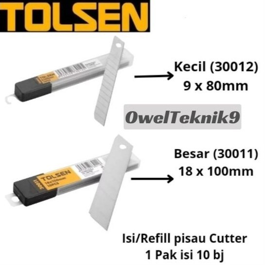 

OwelTeknik9 - Isi Cutter Kecil,Besar TOLSEN 100% ORIGINAL Dan High Quality/Refill Pisau Cutter Kecil,Besar TOLSEN