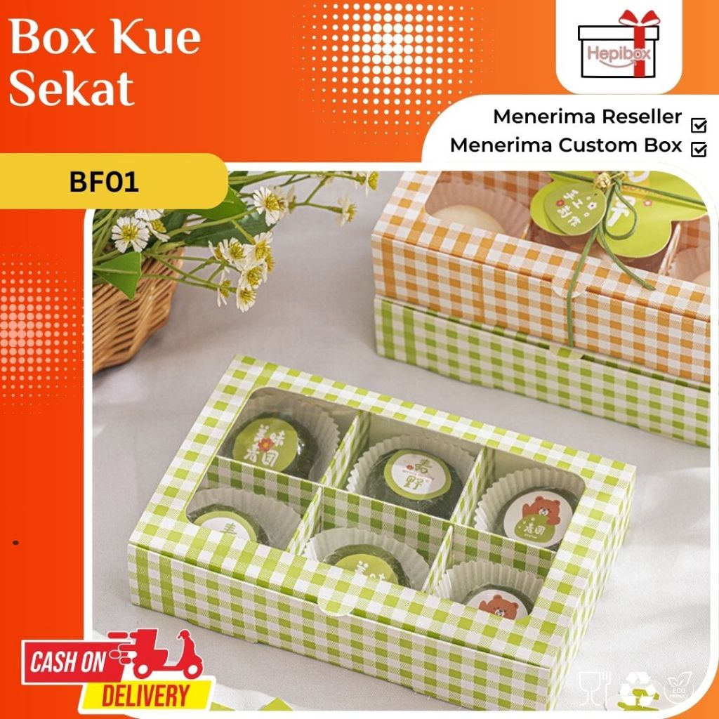 

Box Sekat / Box Kue Sekat / Kotak Kue Sekat / Kotak Mooncake / Box Mooncake / Kotak Mochi I BF01