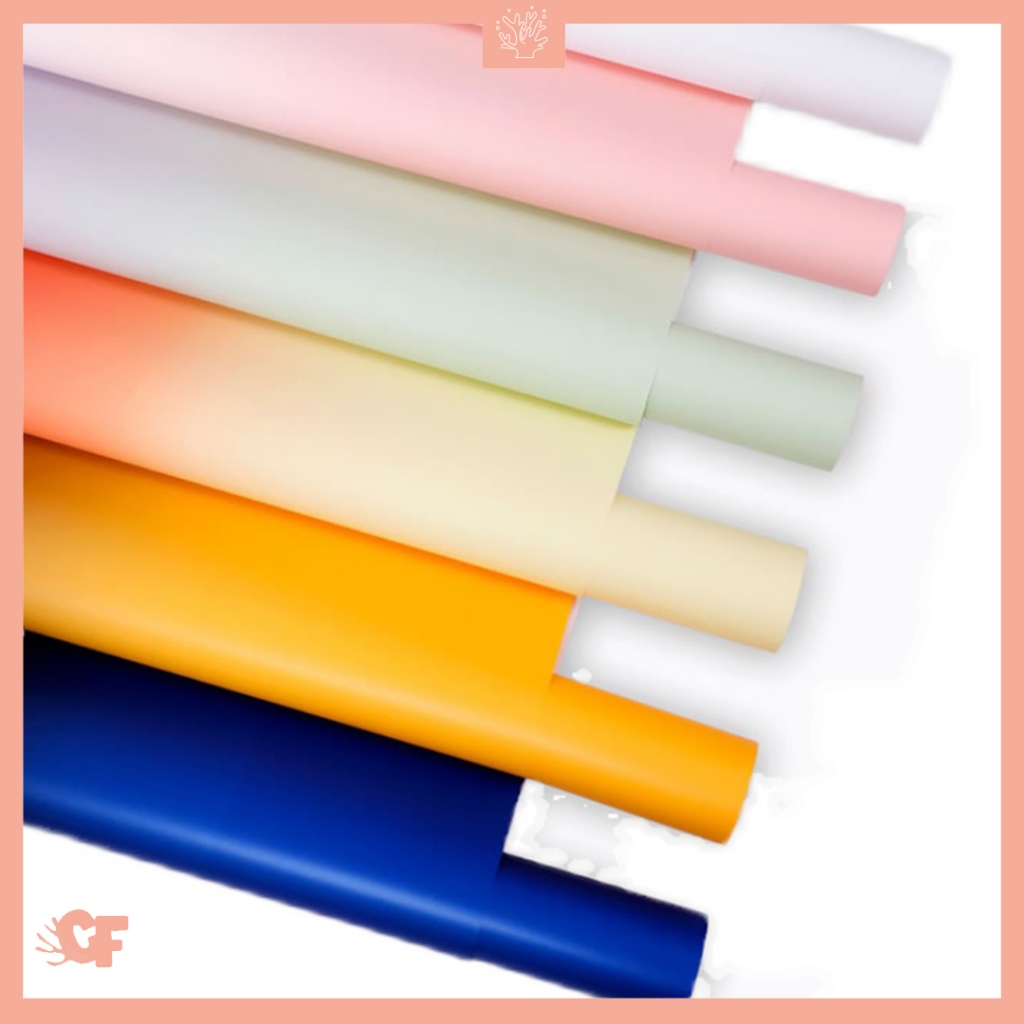 

20 LEMBAR Kertas Buket Bunga Motif Gradient Color White Gradasi Buket Bunga Flower Wrapping Cellophane KB6201