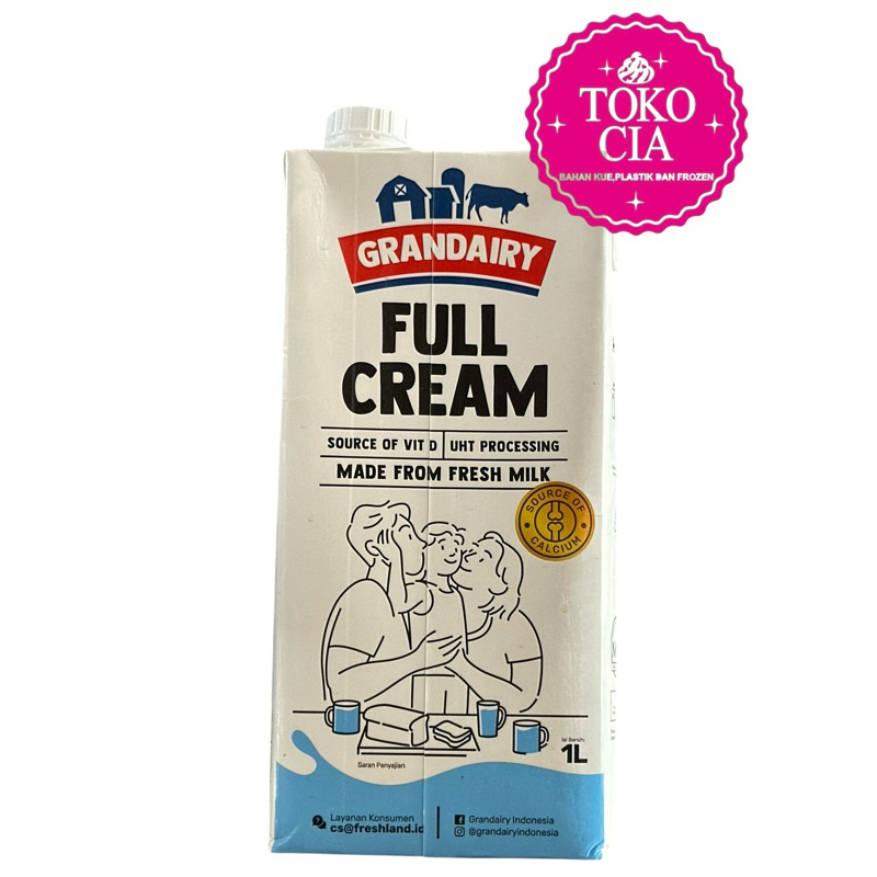 

Grandairy Full Cream UHT Processing Made From Fresh Milk 1L