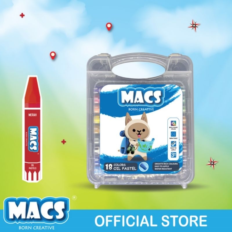 

Crayon Macs 18 Warna - Macs Oil Pastel 18 Colors Harga Promo