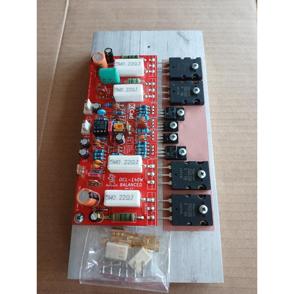 Kit power ocl 140w 2set final + hs sudah  inbal pcb dobel layer