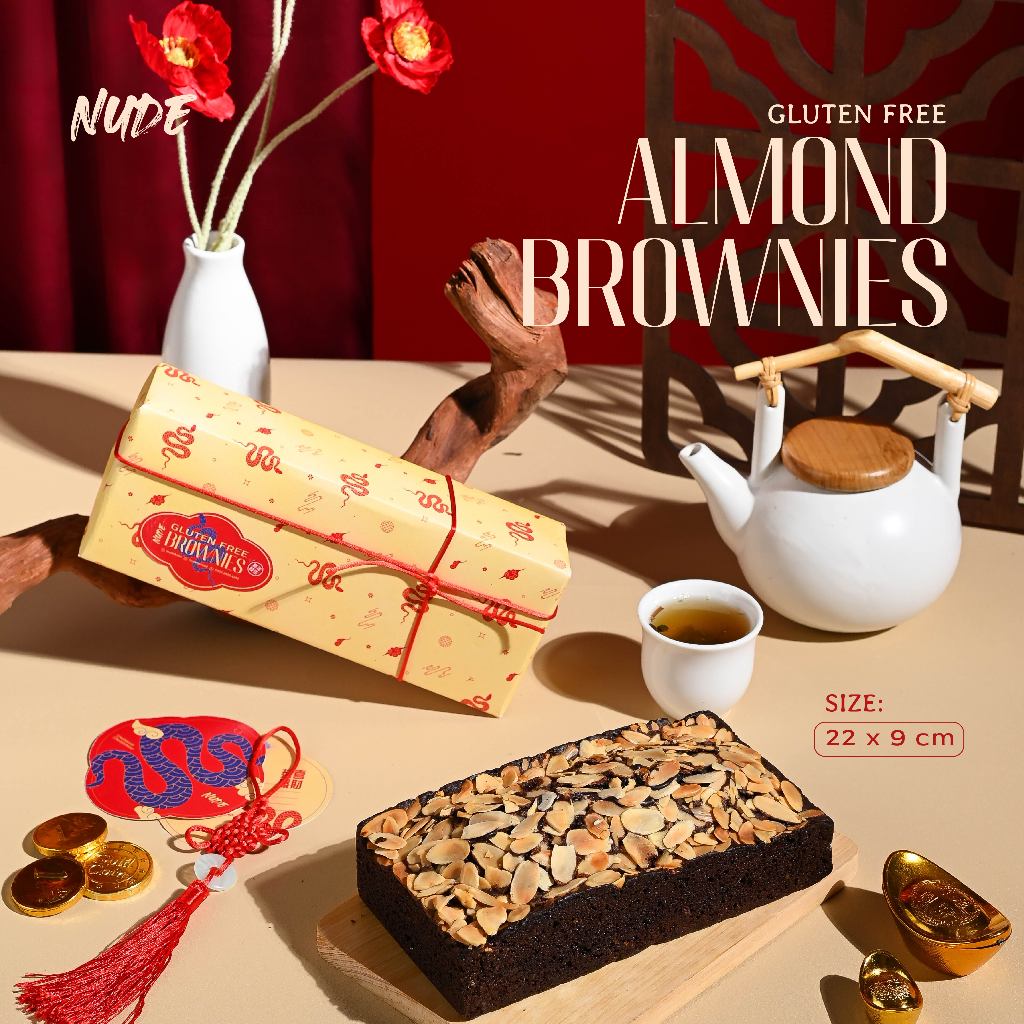 

Hampers Imlek Brownies Almond Box - NUDE Healthy CNY Gift / Hadiah - Brownies