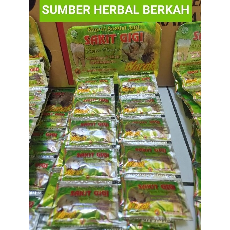 PAKET 50 HANGER OBAT SAKIT GIGI CAP WARAK ORIGINAL