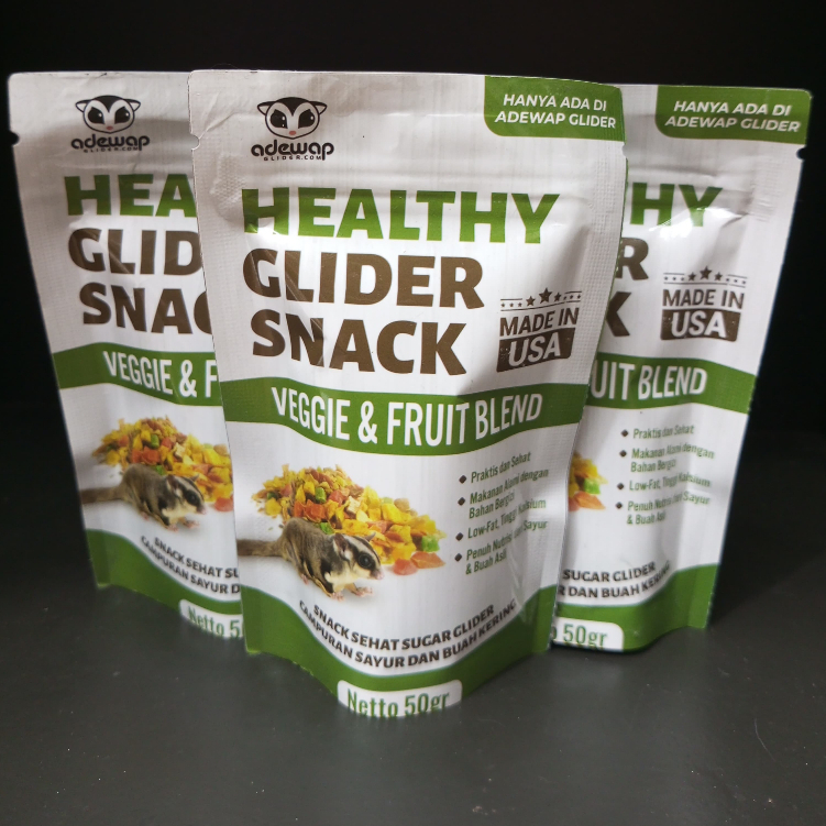 ADEWAP GLIDER Glider Veggie Fruity Healthy Snack : Buah & Sayur Kering Cemilan Sugar Glider