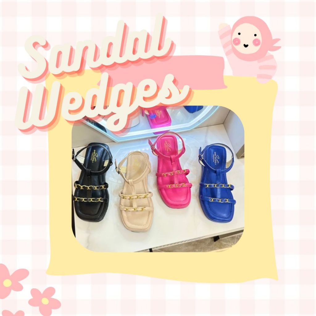 SANDAL WEDGES TALI WANITA-SANDAL KEKINIAN-SANDAL REMAJA