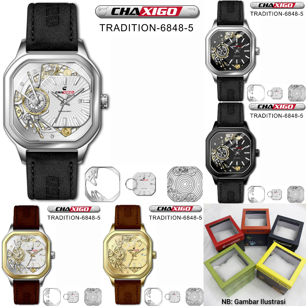 Jam Pria Leather CHAXIGO Original 6848-5 free box