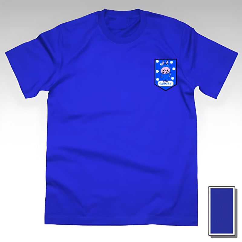 Kaos Baju Tshirt Custom Anak Cowok Cewek Dewasa Gambar Boneka Labubu Monster Korea Motif Saku