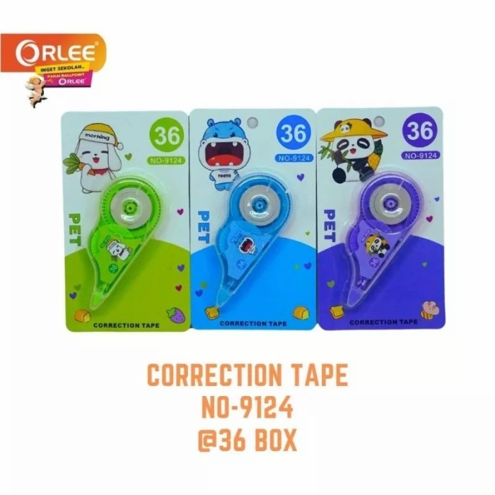 

Tip ex kertas Orlee 36m / Tip X Kertas / Correction Tape Orlee Bermotif (1 PCS)