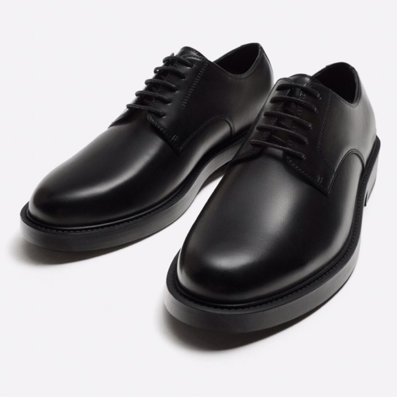 ZARA Men Formal Shoes Sepatu Derby Pria Black