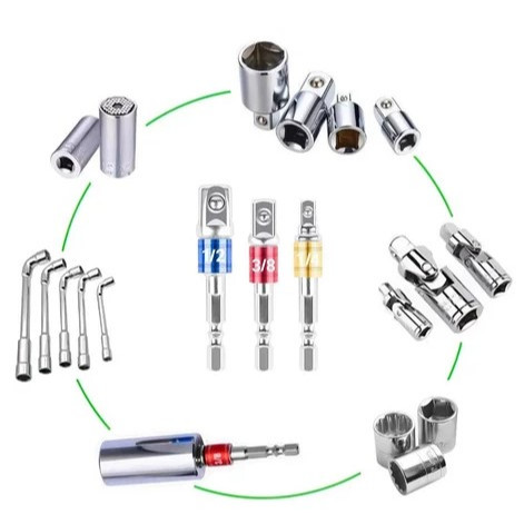 Adaptor Bor Hex Kunci Sock Set 3 Pcs - Adapter penyambung Bor ke Shock Extension Bar / Adapter Kepal