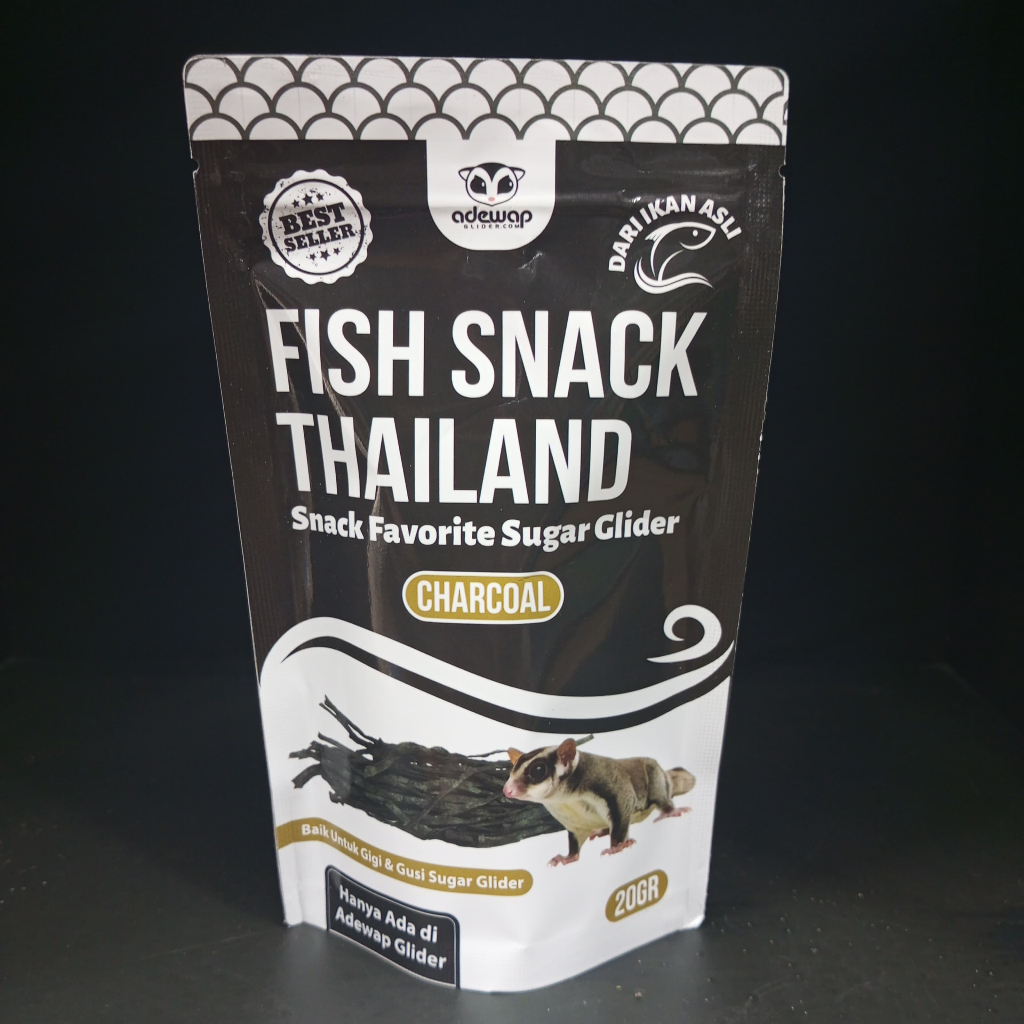 ADEWAP GLIDER Fish Snack Charcoal Camilan Perawatan Gigi Sugar Glider