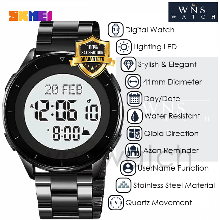 [LIMITED] Jam Tangan Digital Pria Original Muslim Qibla Wristwatch Penunjuk Arah Kiblat Waktu Adzan 