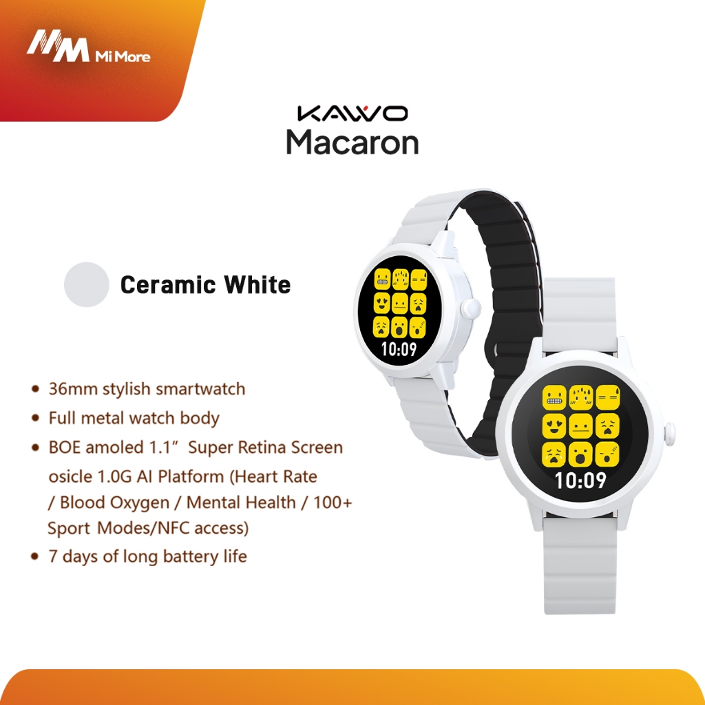 New Smart Watch KAVVO Macaron Ceramic White