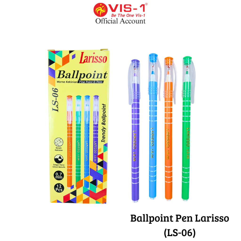 

Larisso Ballpoint kode LS-06 / Fine Point 0.7mm / Stationery / Pen / Pulpen / Harga 1pack