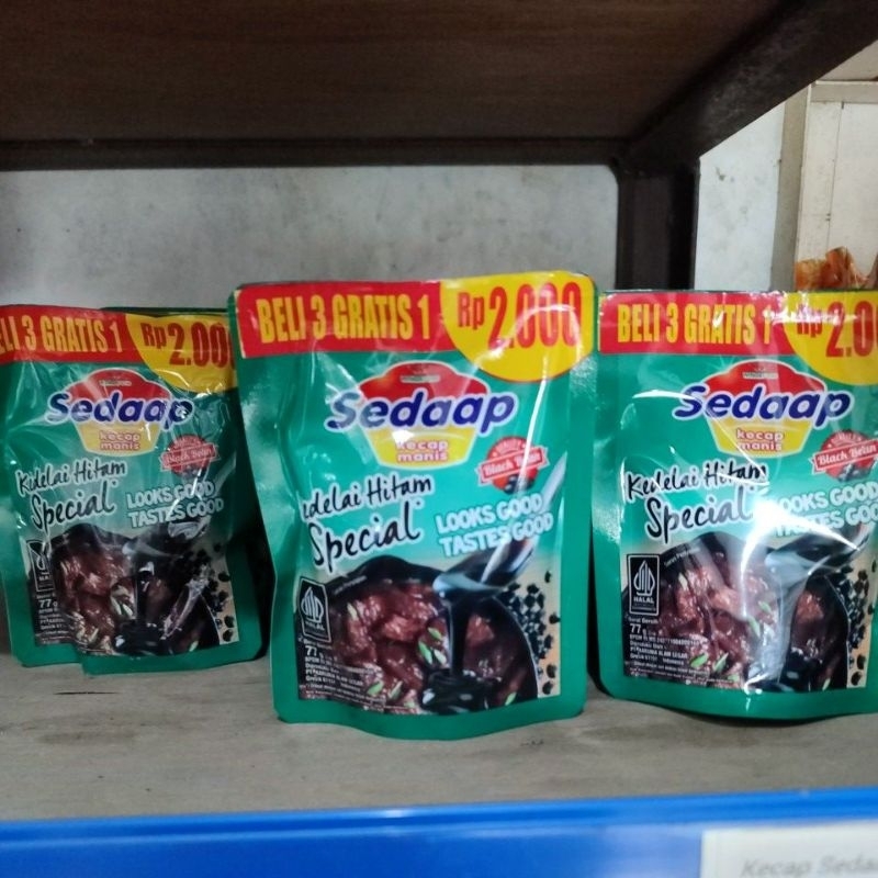 

(beli 3 gratis 1) kecap manis sedaap 77gr dpt 4 pcs