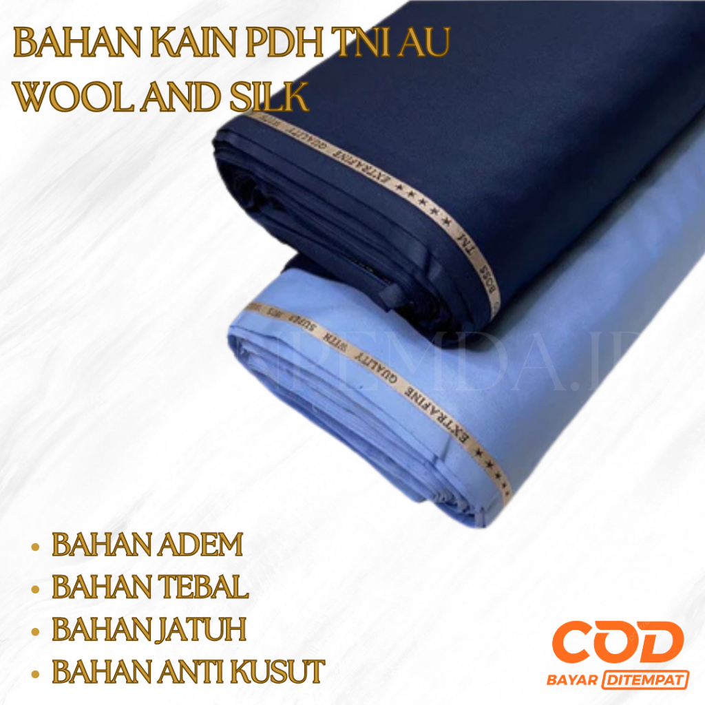 KAIN BAHAN BAJU SETELAN DINAS PDH TNI AU EXLUSIP PREMIUM100%ORIGINAL