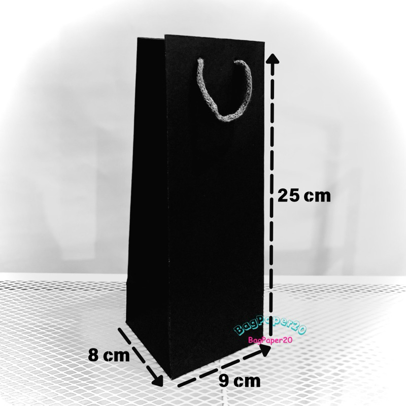 

Paperbag Botol Hitam (9x8x25cm) Premium