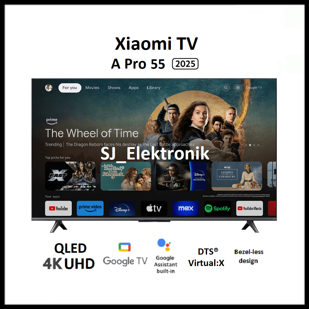 Xiaomi 55 A Pro 2025 Smart QLED UHD 4K 55 Inch Google TV Dolby Audio