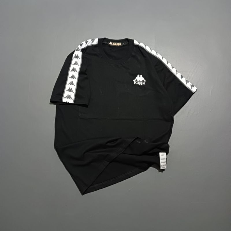 BAJU KAOS TSHIRT KAPPA TAPED BLACK