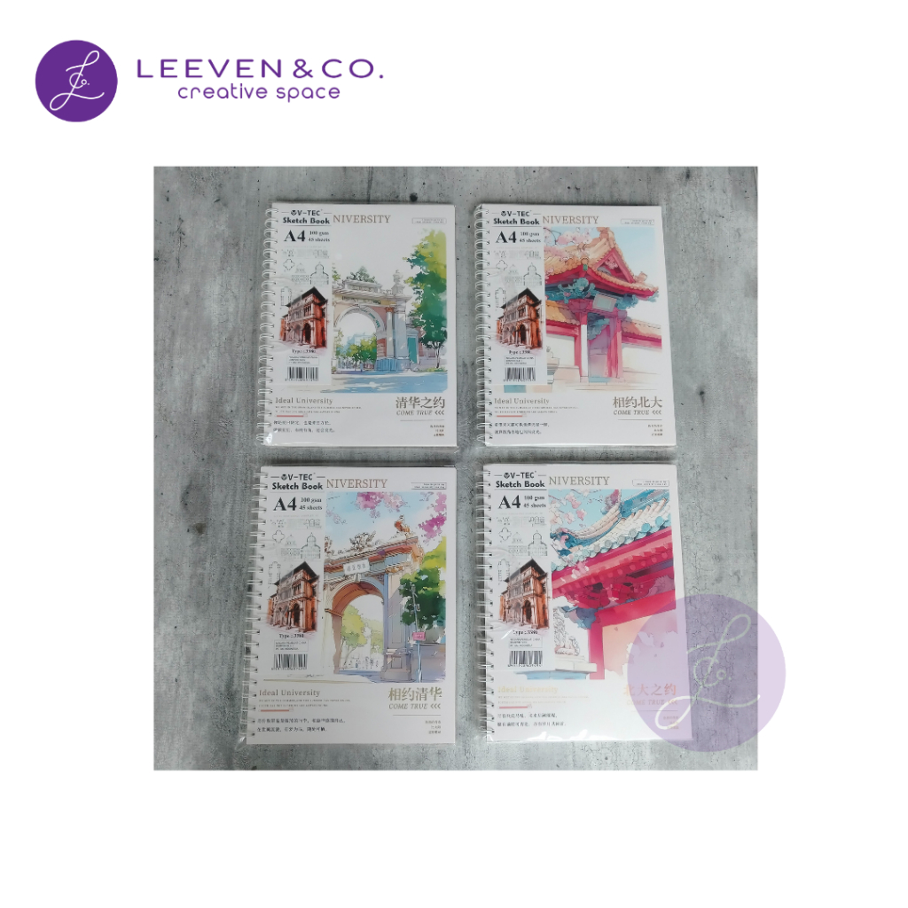 

V-TEC SKETCHBOOK A4 3380 100GSM 45 SHEETS RANDOM COVER