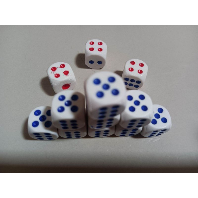 Dadu mainan bahan plastik PVC 15 mm x 1,5 cm jumbo dice board games dot domino kartu uno monopoli