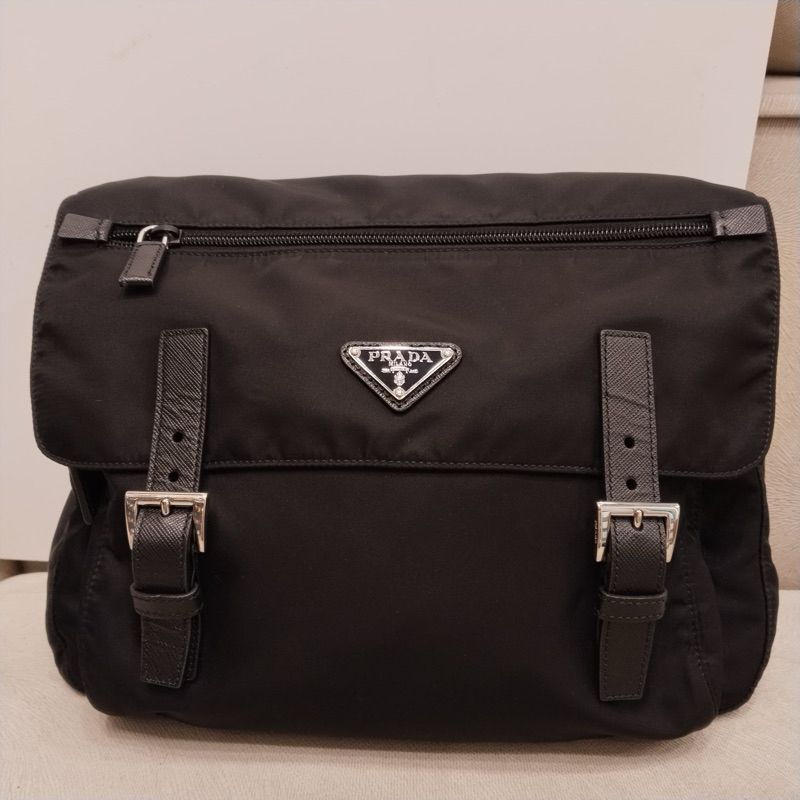 prada messenger black nylon second
