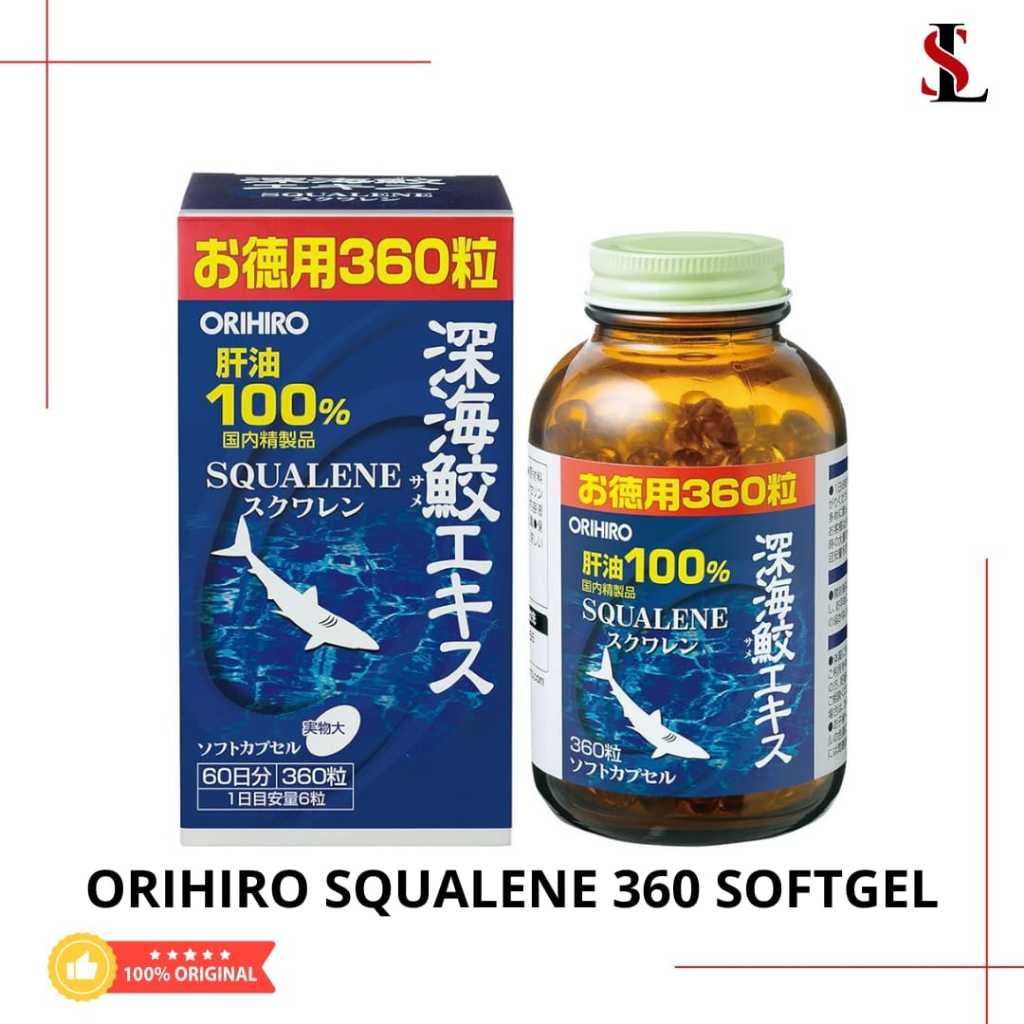 Orihiro Squalene 360 Softgell / Orihiro Deep Shark Extract Squalene liver Oil / Minyak Ikan Jepang