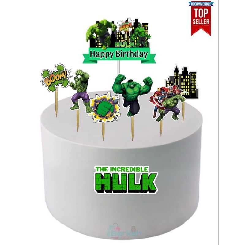 Topper Hulk, Topper cake, hiasan kue ulang tahun topper karakter Hulk