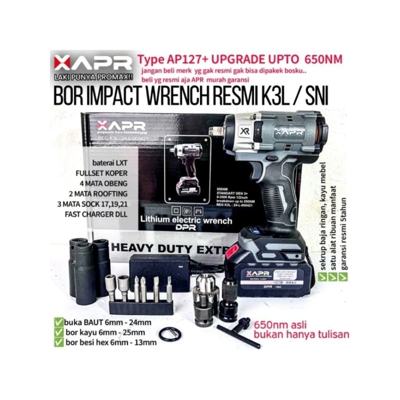 APR AP34 + BOR CORDLESS BRUSHLESS 13 MM 3 MODE 2 BATRAI