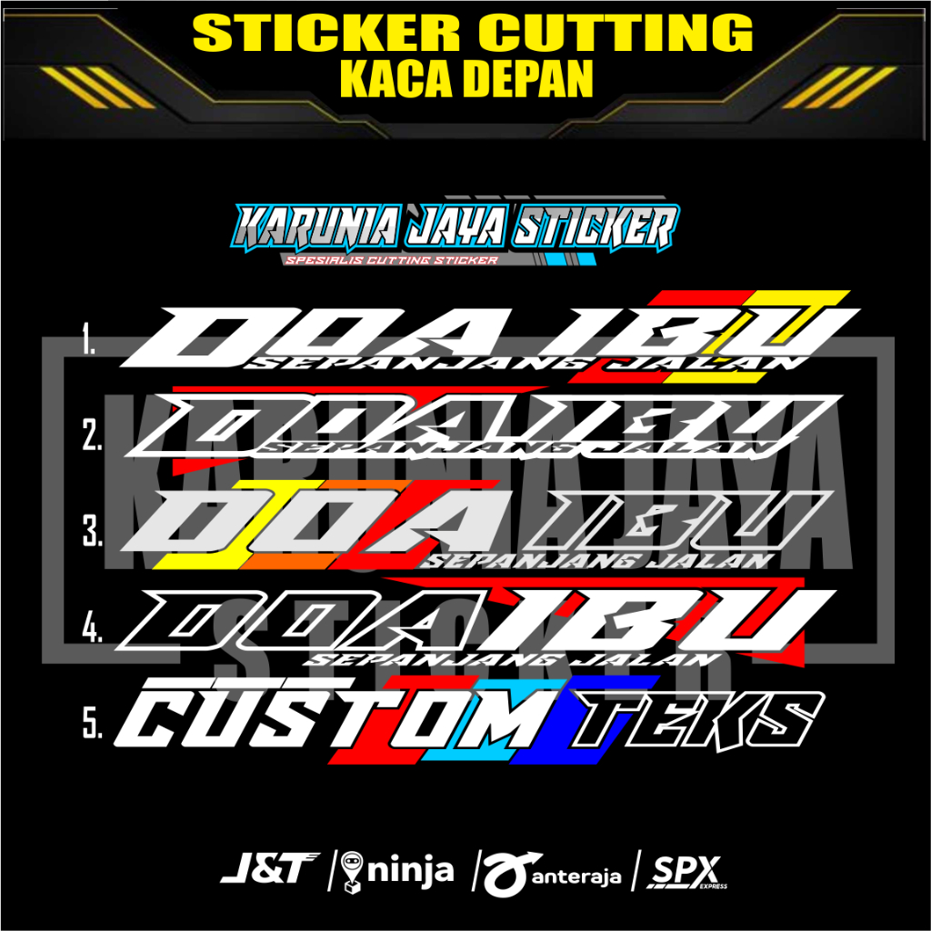 stiker cutting doa ibu sticker kaca depan mobil truk pikup promo termurah