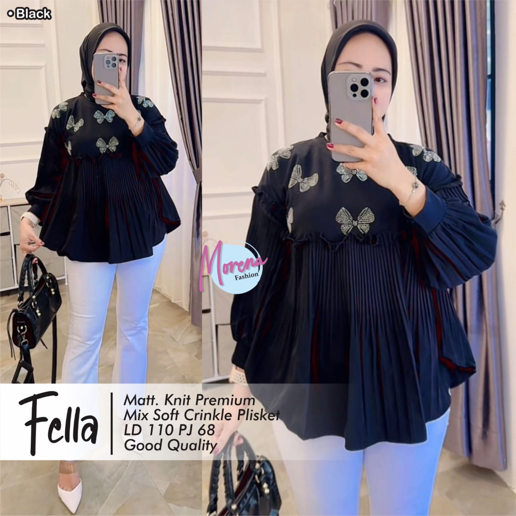 Morena Fella Blouse Wanita Korean Style Atasan Kekinian Kasual
