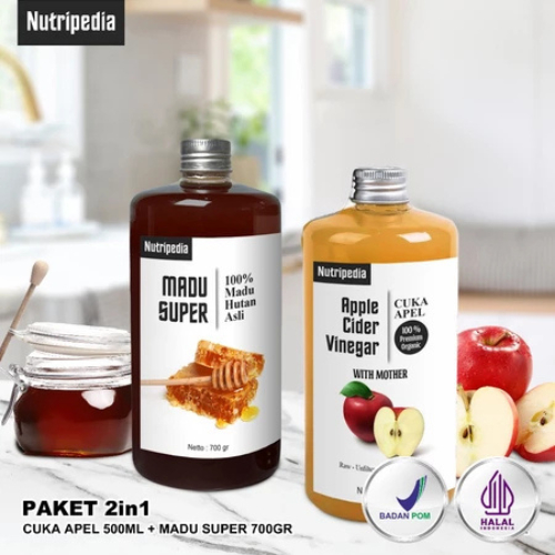 

NUTRIPEDIA - PAKET 2IN1 MADU HUTAN 700GR DAN CUKA APEL 500ML - OBAT ASAM LAMBUNG DAN DIET SEHAT