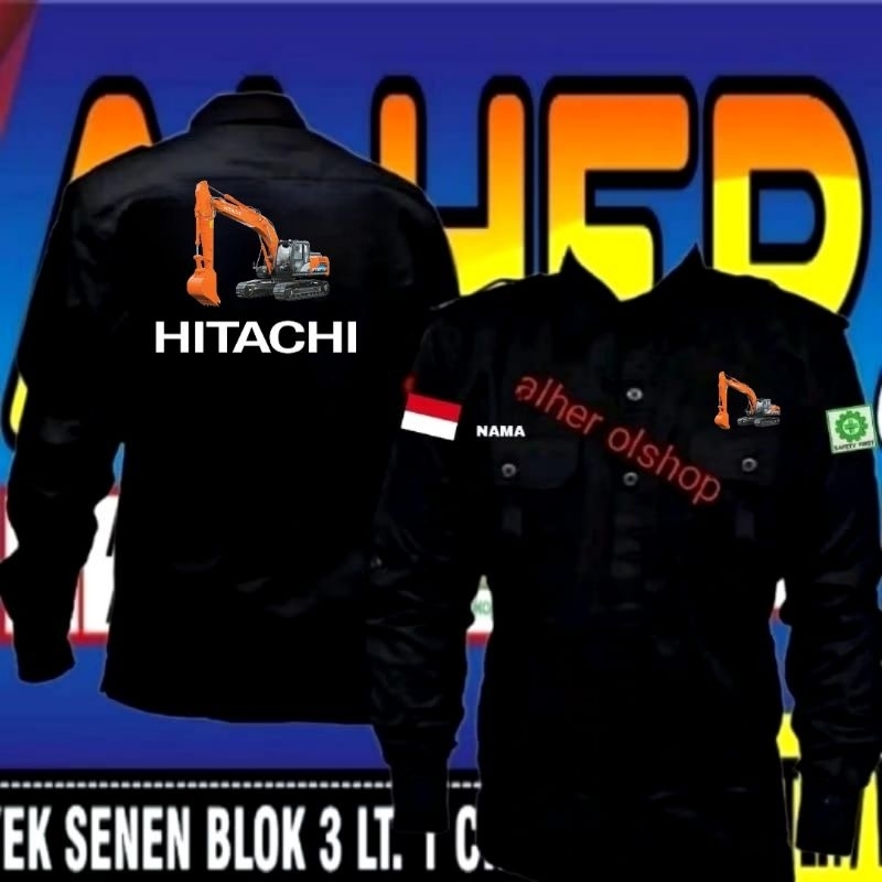 kemeja Hitachi baju Hitachi seragam Hitachi kemeja kerja Hitachi baju kerja Hitachi seragam kerja Hi